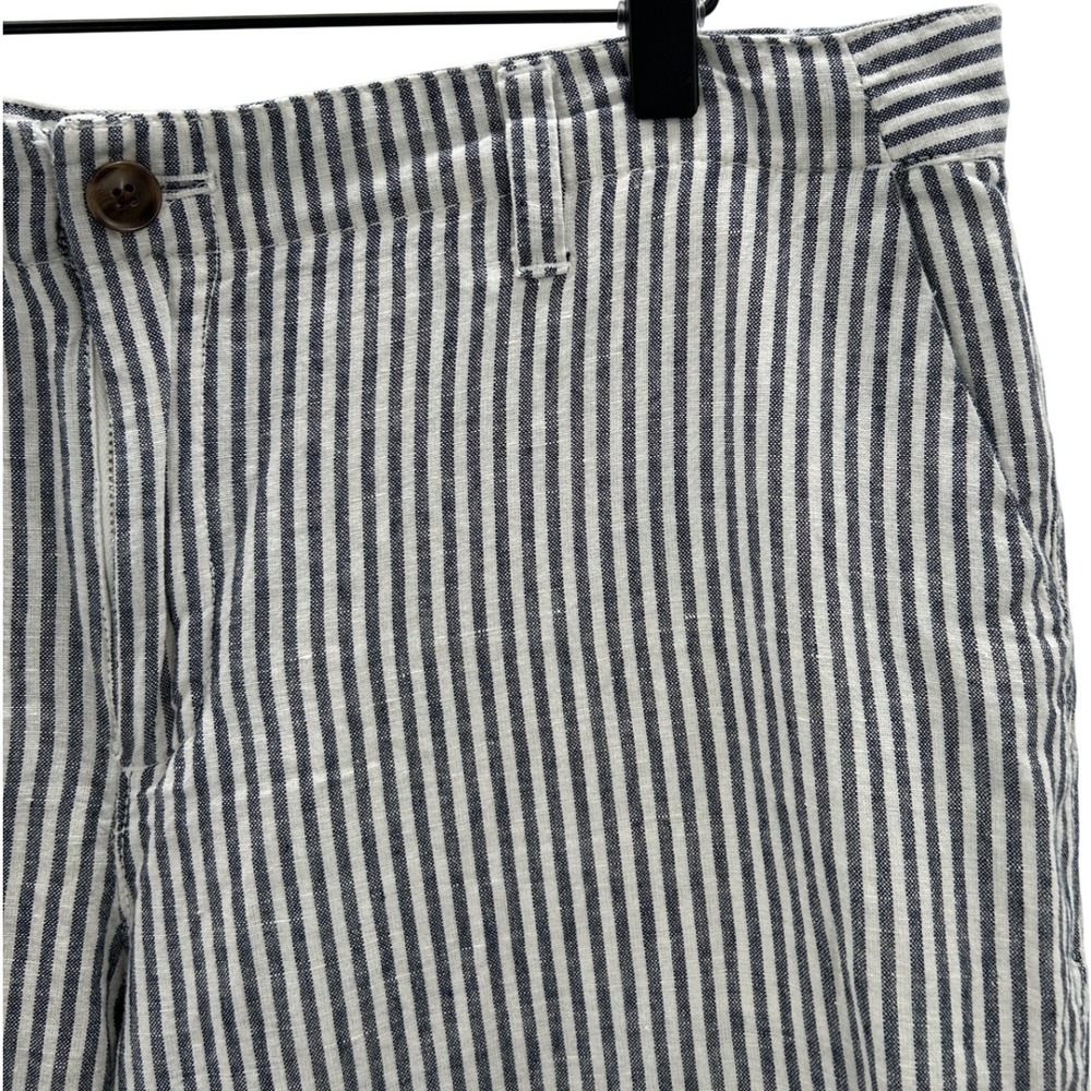 GAP Girlfriend Chino Pants Womens Size 16 Blue White Stripe‎ Linen Cotton - Picture 3 of 7